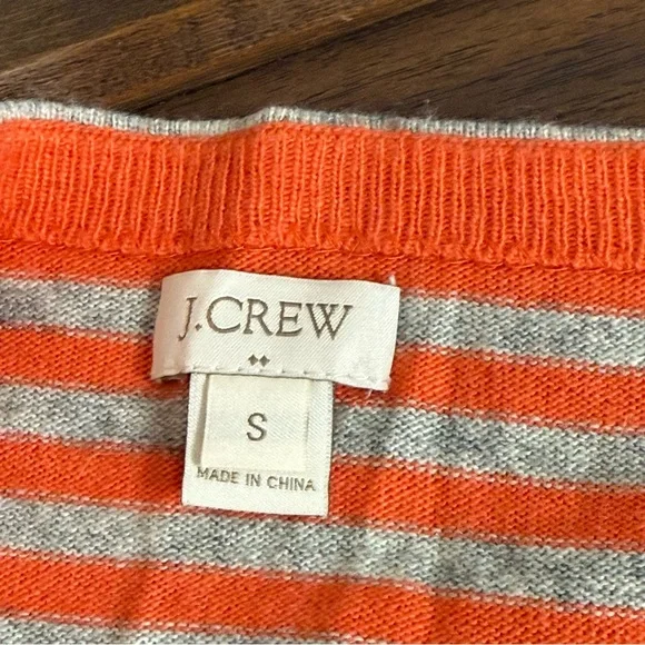 J.Crew Orange Stripe & Polka Dot Knit Sweater Small – Fall Cozy Chic - Picture 5 of 8